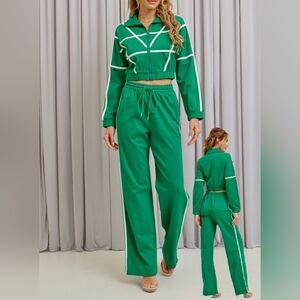 #49387 🛑S,M,L HIGH END Knit Tracksuit Jacket+Pants 2pc Set